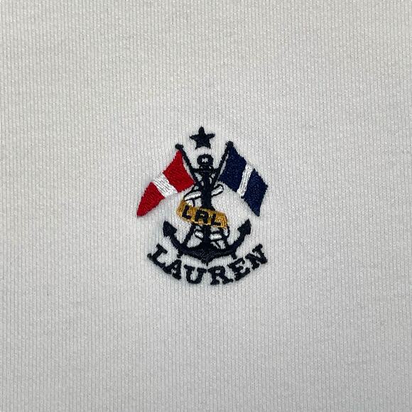 Lauren Ralph Lauren Womens Small Crewneck Embroidered White Cotton Sweater - Picture 3 of 10